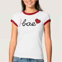 Bae baby text & red heart with boyfriend name