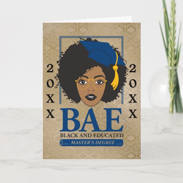 BAE : Carte d'études de maîtrise noire et instruit (Devant)