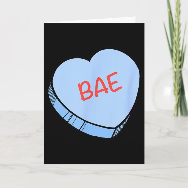 “bae” Conversation Hearts Valentine’s Day  Card (Front)