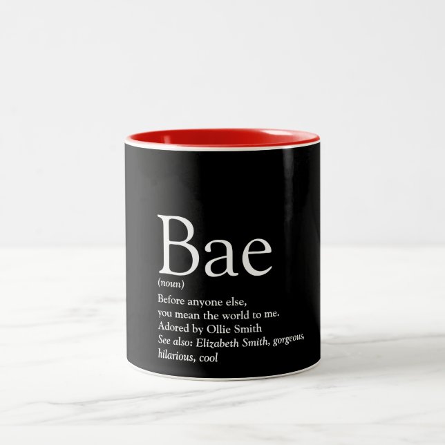 Bae Definition Boyfriend Girlfriend Wife Husband Two-Tone Coffee Mug (Center)