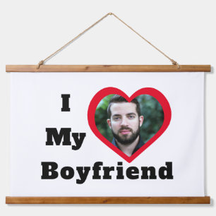 Bae Personalized Custom Photo I Love My Boyfriend Hanging Tapestry