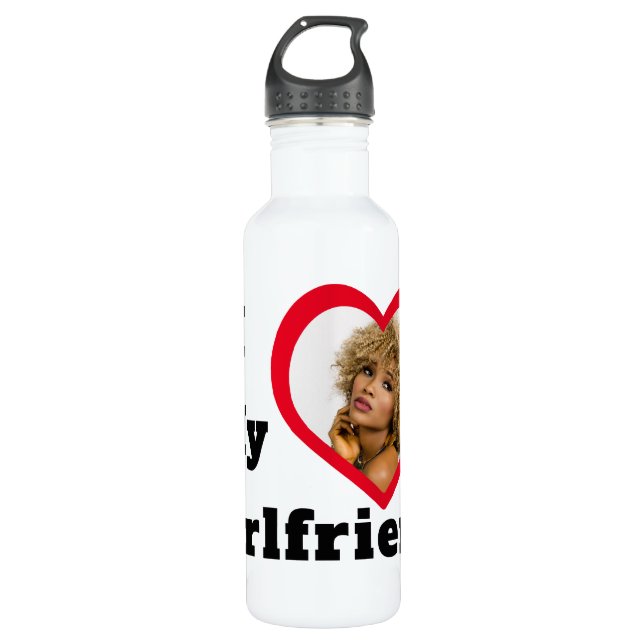 Bae Personalized Custom Photo I Love My Girlfriend 710 Ml Water Bottle (Front)