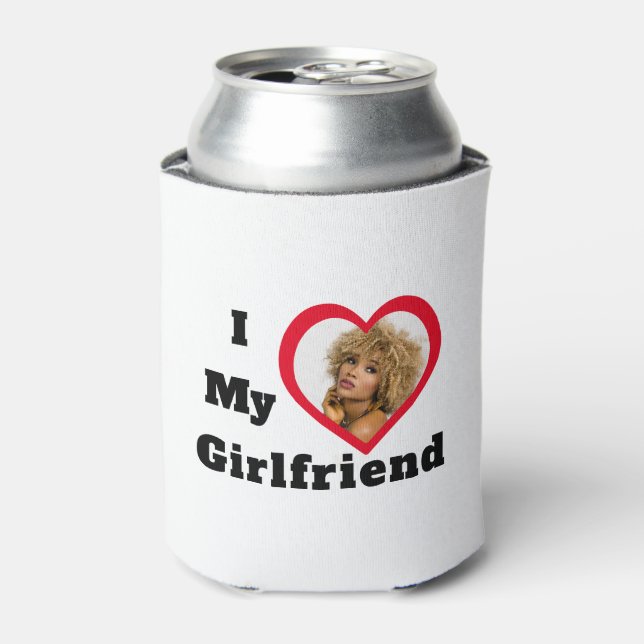 Bae Personalized Custom Photo I Love My Girlfriend Can Cooler (Can Front)