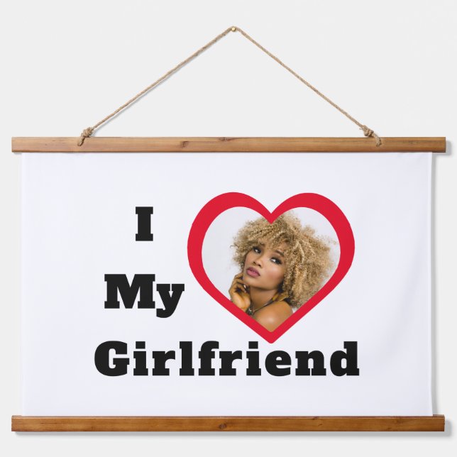 Bae Personalized Custom Photo I Love My Girlfriend Hanging Tapestry (Front)