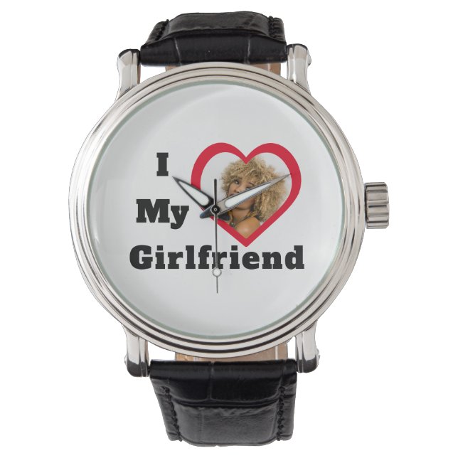 Bae Personalized Custom Photo I Love My Girlfriend Watch (Front)