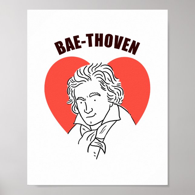 Bae-Thoven Classical Music Pun Poster (Front)