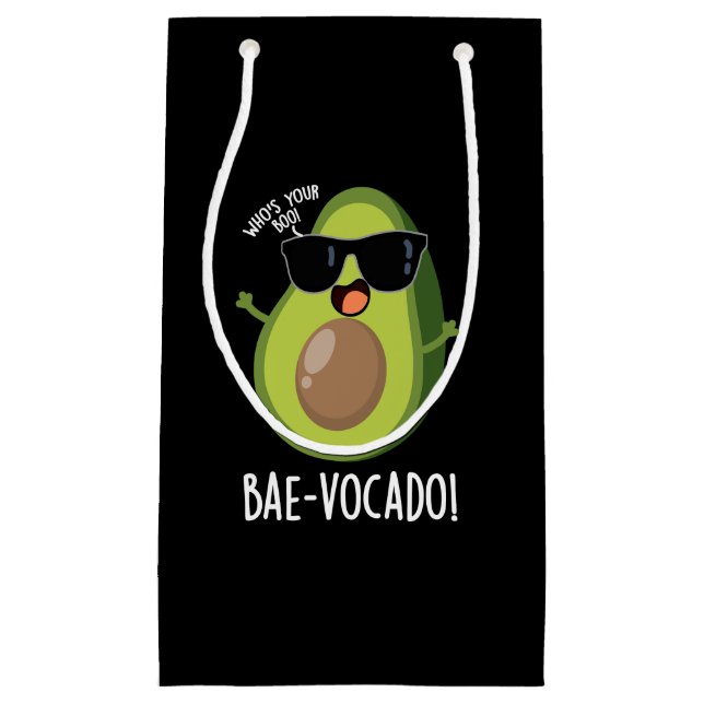 Bae-vocado Funny Avocado Pun Dark BG Small Gift Bag (Front)