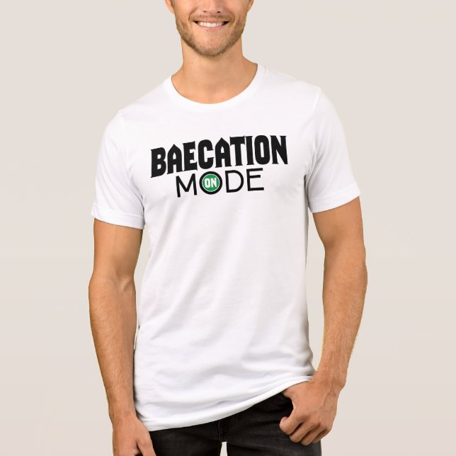 Baecation Mode On Cute Vacation Tri-Blend Shirt (Front)