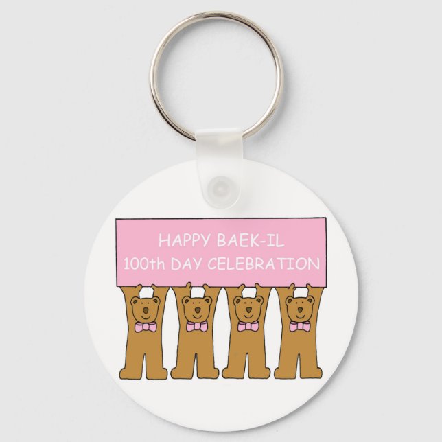 Baek-il 100th Day Birthday for Korean Female Keychain (Front)