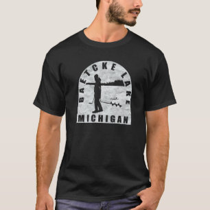Baetcke Lake Ice Fishing Michigan T-Shirt