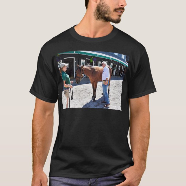 Baffert Checking under the Hood T-Shirt (Front)