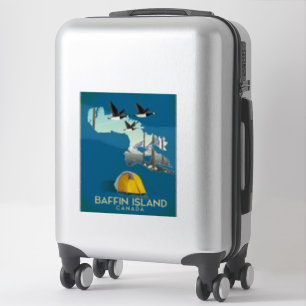 Baffin island map Canada travel poster
