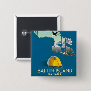 Baffin island map Canada travel poster 2 Inch Square Button