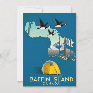 Baffin island map Canada travel poster Invitation