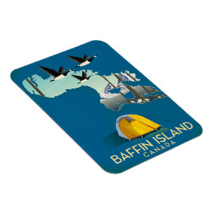 Baffin island map Canada travel poster Magnet