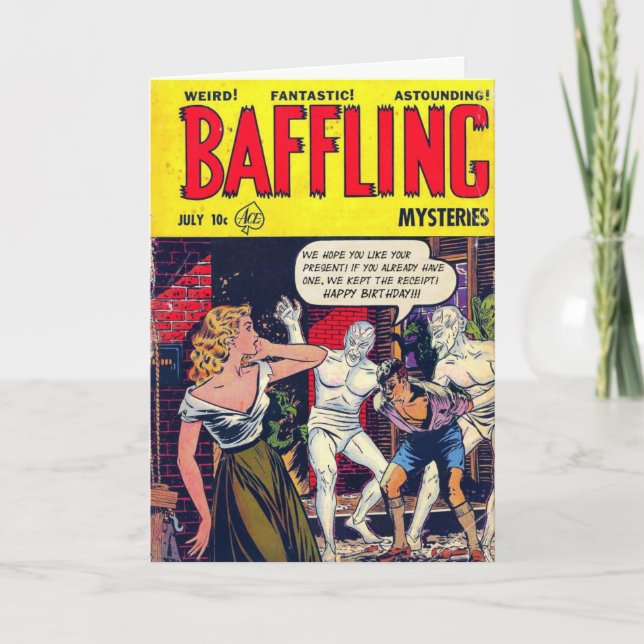"Baffling Mystery" Birthday Card (Front)