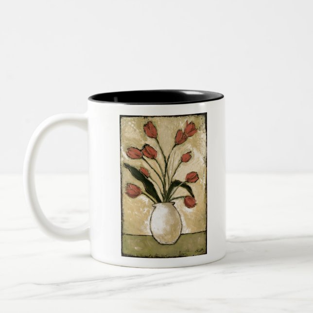 BAG10-V2 Tulips in Red.tif Two-Tone Coffee Mug (Left)