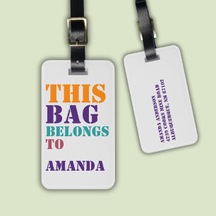 Bag Attention Name Address Personalized Colourful Luggage Tag