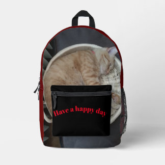 Bag ,back to school ,ginger cat, happy day photo