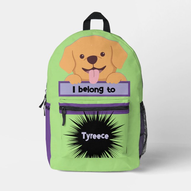 Bag Buddy Cute Golden Lab Puppy Dog Backpack (Front)