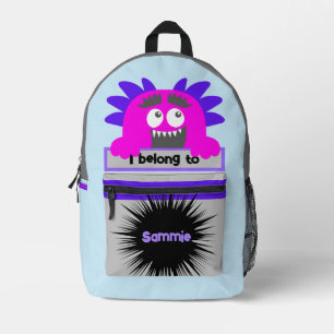 Bag Buddy Cute Pink Monster Personalized Backpack