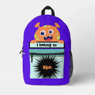 Bag Buddy Orange Monster Personalized Backpack