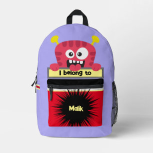 Bag Buddy Red Monster Personalized Backpack