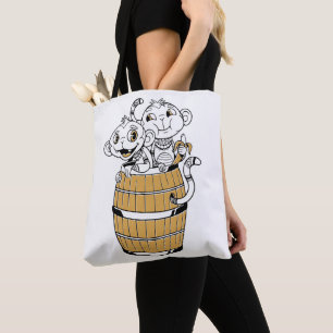 Bag Cartoon tribal monkey Tote