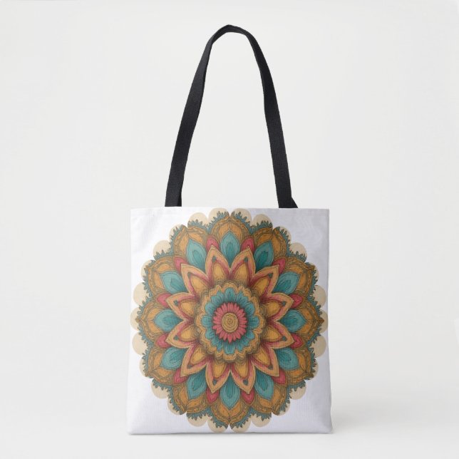 Bag Colorful Mandala Floral Boho Tote (Devant)