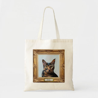 Bag Custom Pet Portrait Tote – Your Cat in a Frame