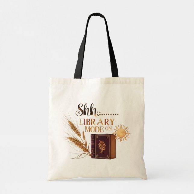 Bag Eco-Friendly "Library Mode On" Canvas Budget Tote  (Dos)