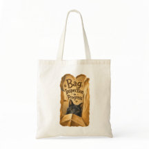 Bag Inspection in Progress Cute Cat Tote Bag