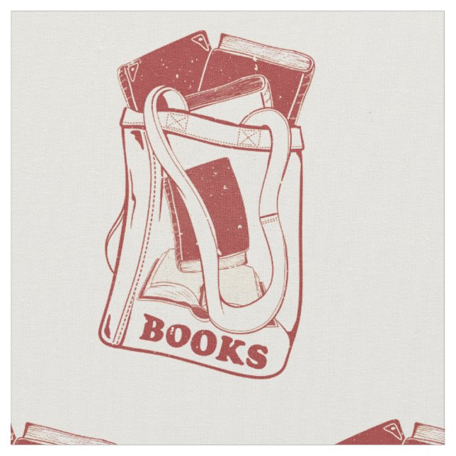 Bag of books I love to read Fabric (Close Up)