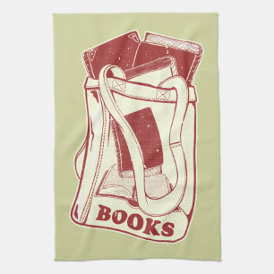 Bag of books I love to read Kitchen Towel