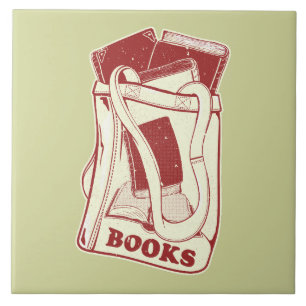 Bag of books I love to read Tile