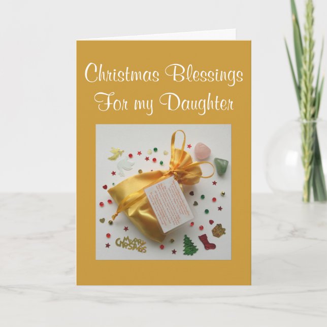 Bag of Christmas Blessings for Daughter Xmas Card (Front)