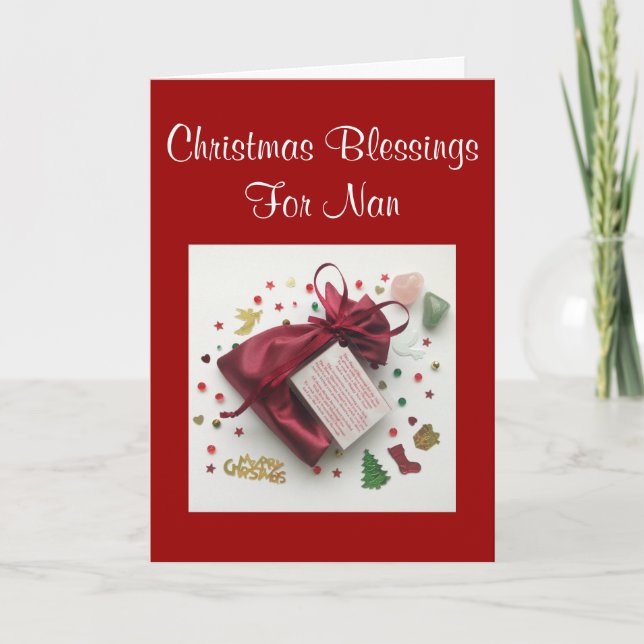 Bag of Christmas Blessings for Nan Card with Verse (Front)