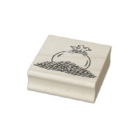 bag of coins art stamp