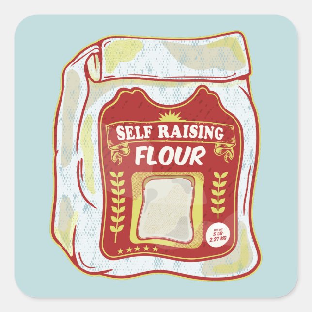 Bag of self raising flour square sticker (Front)