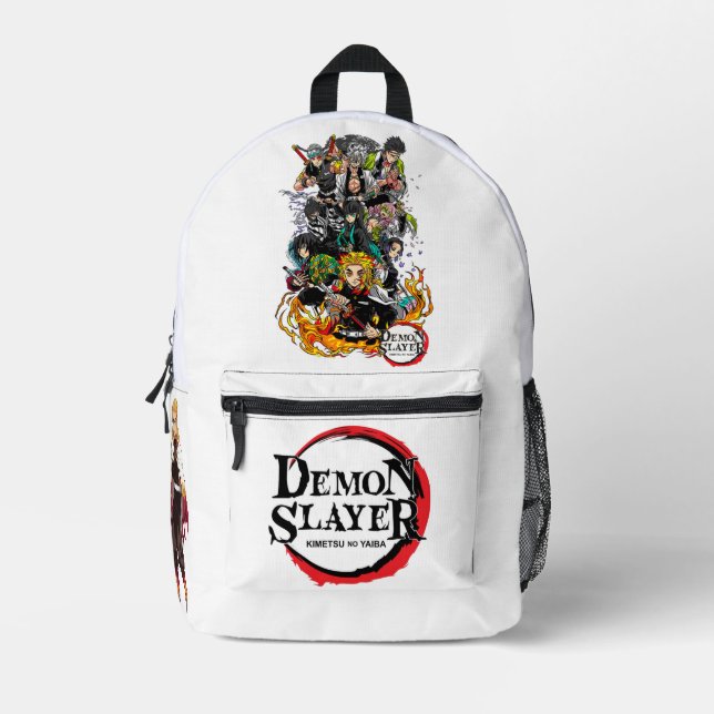 Bag pack,DEMON SLAYER, WHITE (Front)