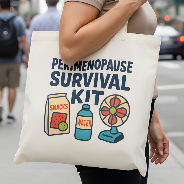 Bag Perimenopause Survival Kit – Funny Tote for Snacks (Créateur téléchargé)