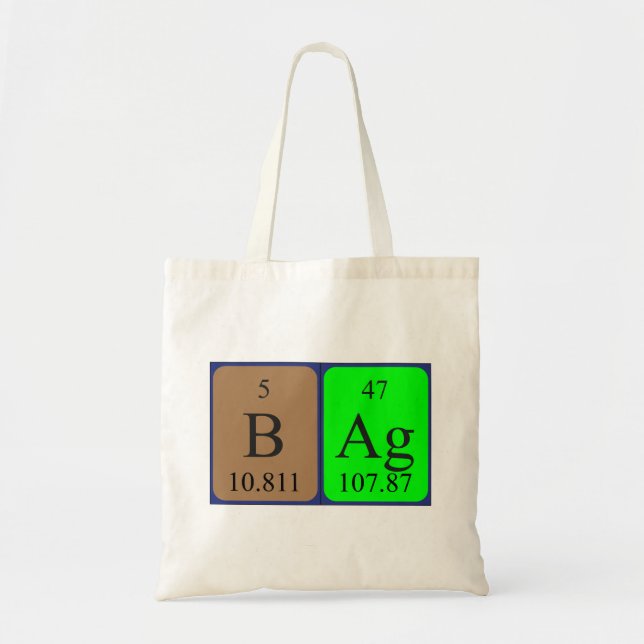 Bag periodic table word tote bag (Front)