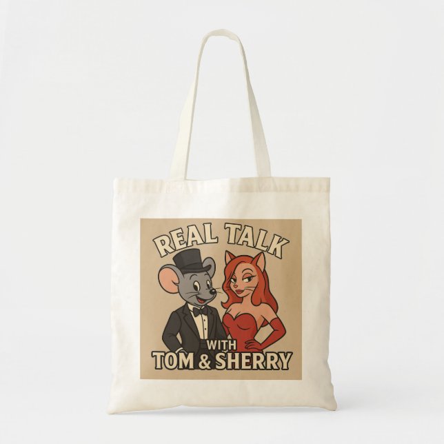 Bag Real Talk with Tom and Sherry Cartoon Tote (Devant)