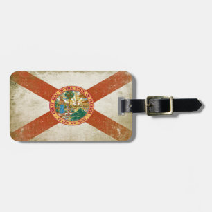 Bag Tag with Distressed Flag from Florida