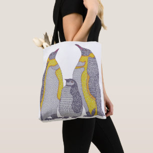 Bag Tote All-Over - Famille Manchot (blanc)