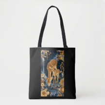 Tote cerf mère doré