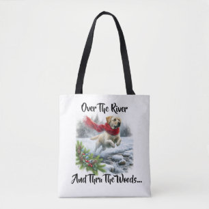 Bag Tote de Noël Labrador Retriever Au-Dessus de la Ri