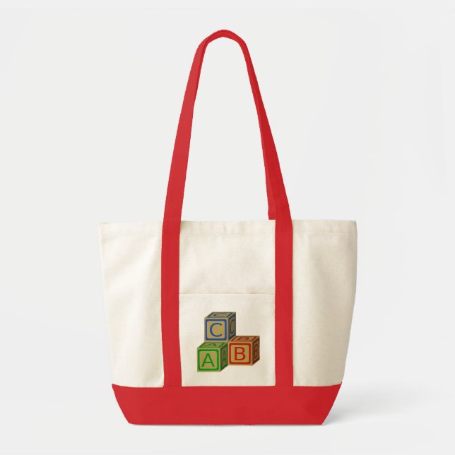 Bag Tote with Child's Toy Blocks (Front)