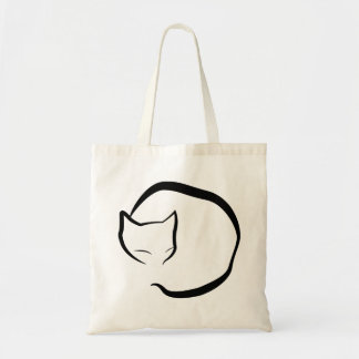 Bag with an sleeping cat in four lines