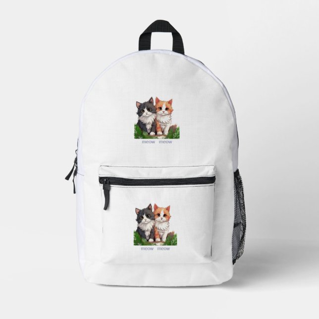 Bag with colourful "cats and meow meow" (Front)